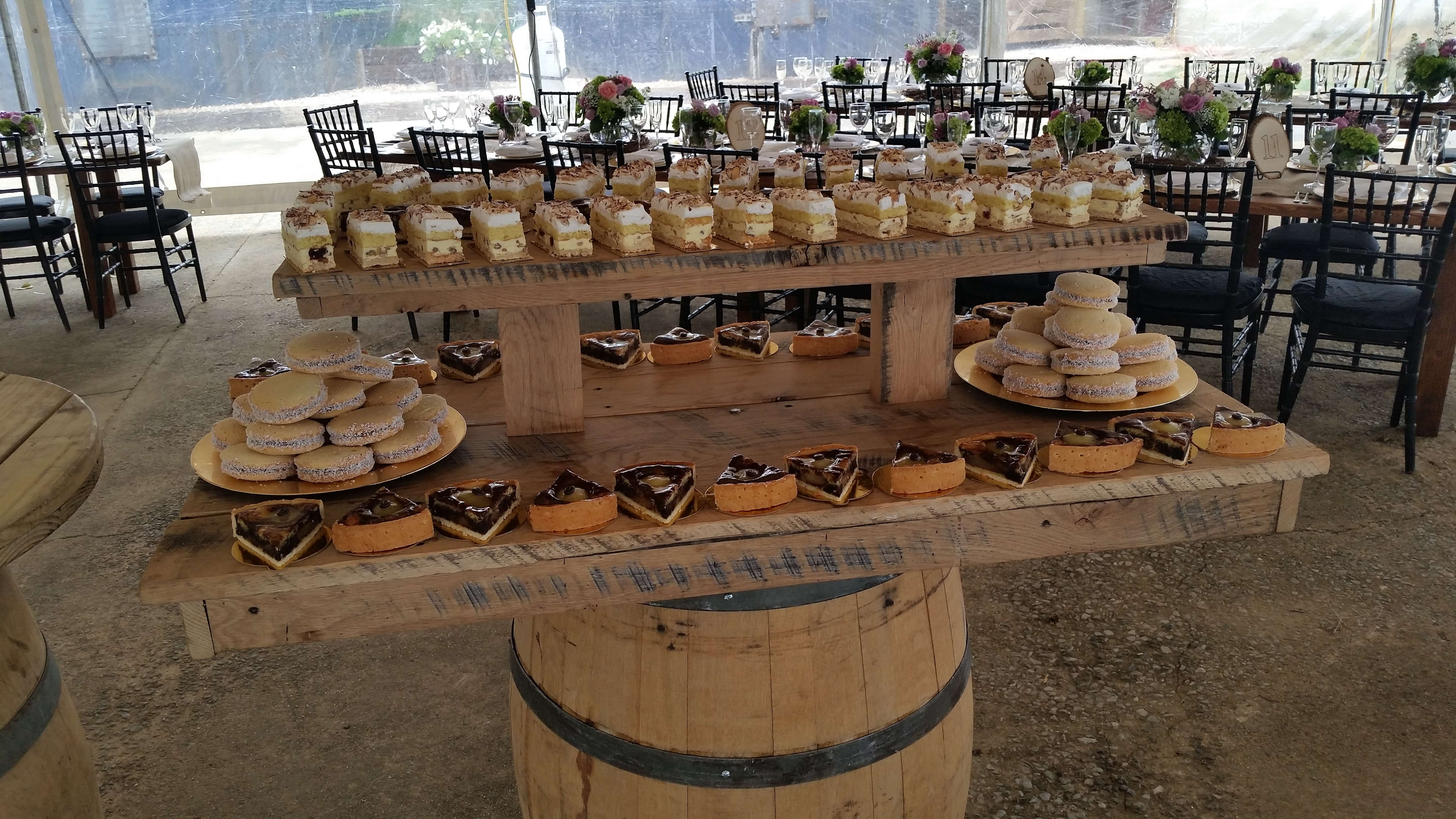 Wine barrel display stand